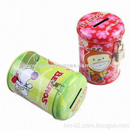 Container box with coin hole on the lid, can be used for cash box or promotional item choice